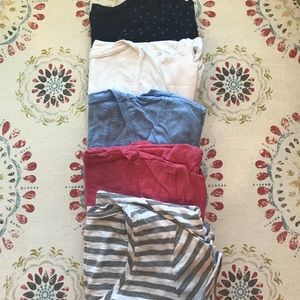 Maternity bundle: 5 T shirts, scoop neck.